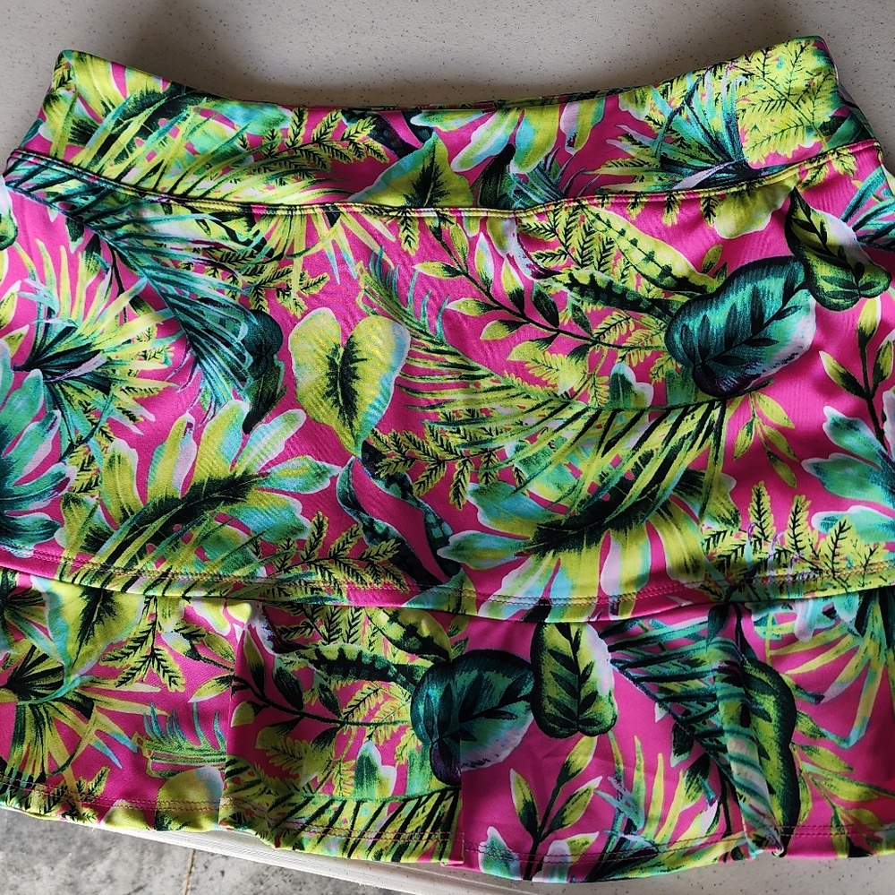 Tropical Green, Yellow and Pink Skort
